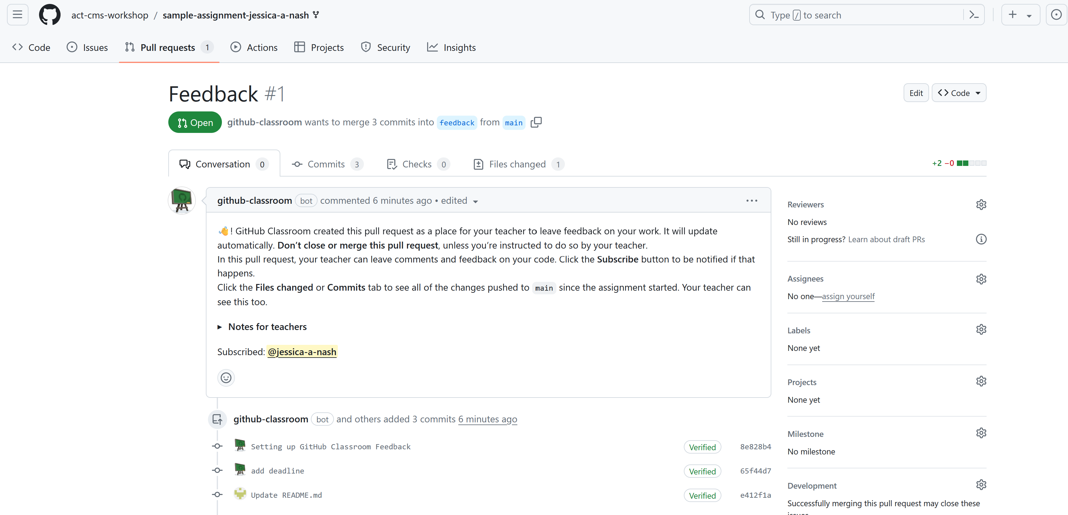 Viewing Feedback