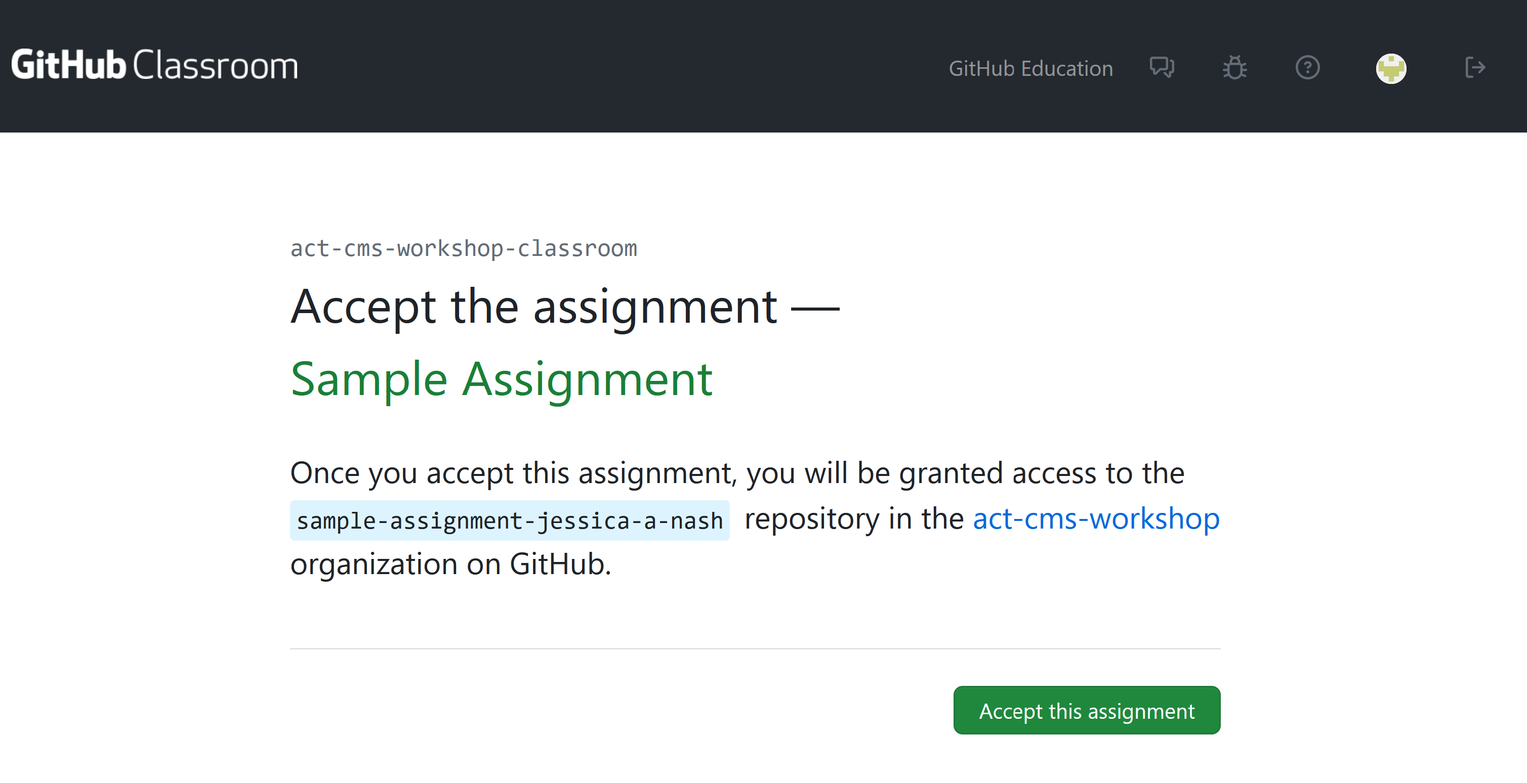 Accepting an Assignment